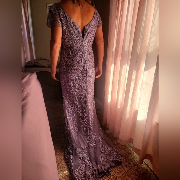 Montage by Mon Cheri Periwinkle Soutache Long Dress Size 6 - Picture 6 of 7